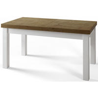 ESSZIMMERTISCH CLASSIC, ausziehbarer Tisch 120-160X80X78 cm, Farbe: LEFKAS, mit Holzbeinen in Farbe Weiß - Dunkelbraun/Weiß, Holzwerkstoff (120/80/78cm) - Alpi-Möbel