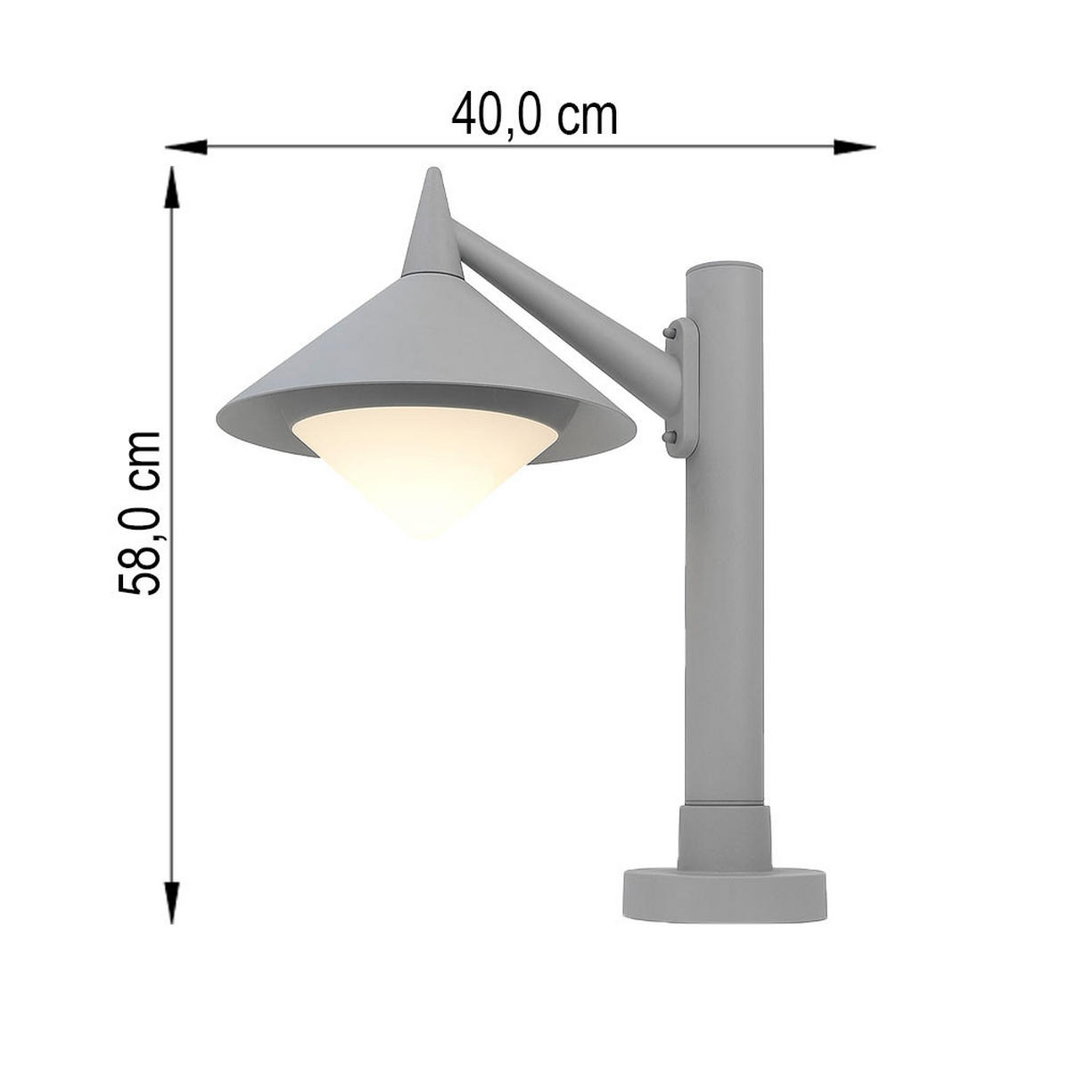 LED STEHLEUCHTE MANHATTAN Grau ALU - Grau, Metall (40/26/58cm)