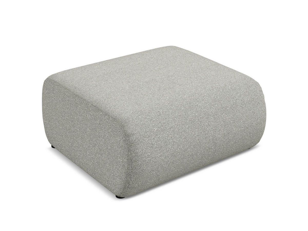 POUF Strukturstoff Stoff Grau - Hellgrau/Schwarz, Kunststoff/Textil (94/40/89cm) - Makamii