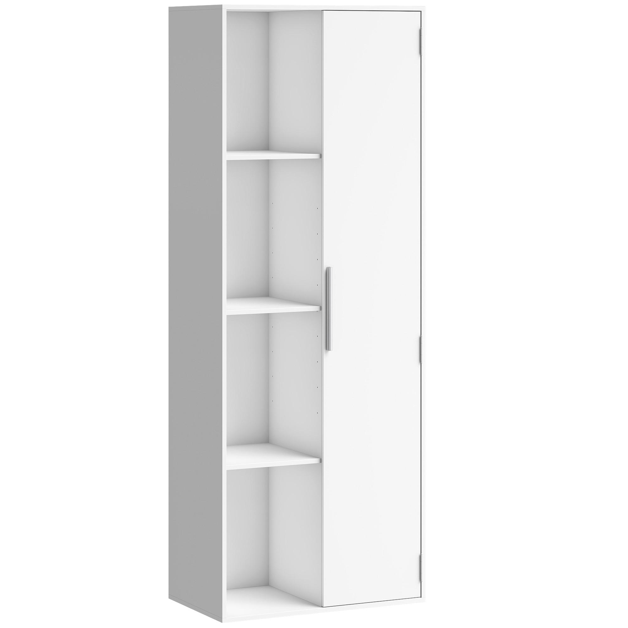 BÜCHERSCHRANK Spanplatte MDF Weiß - Silberfarben/Weiß, Holzwerkstoff/Kunststoff (35/160/60cm) - HOMCOM