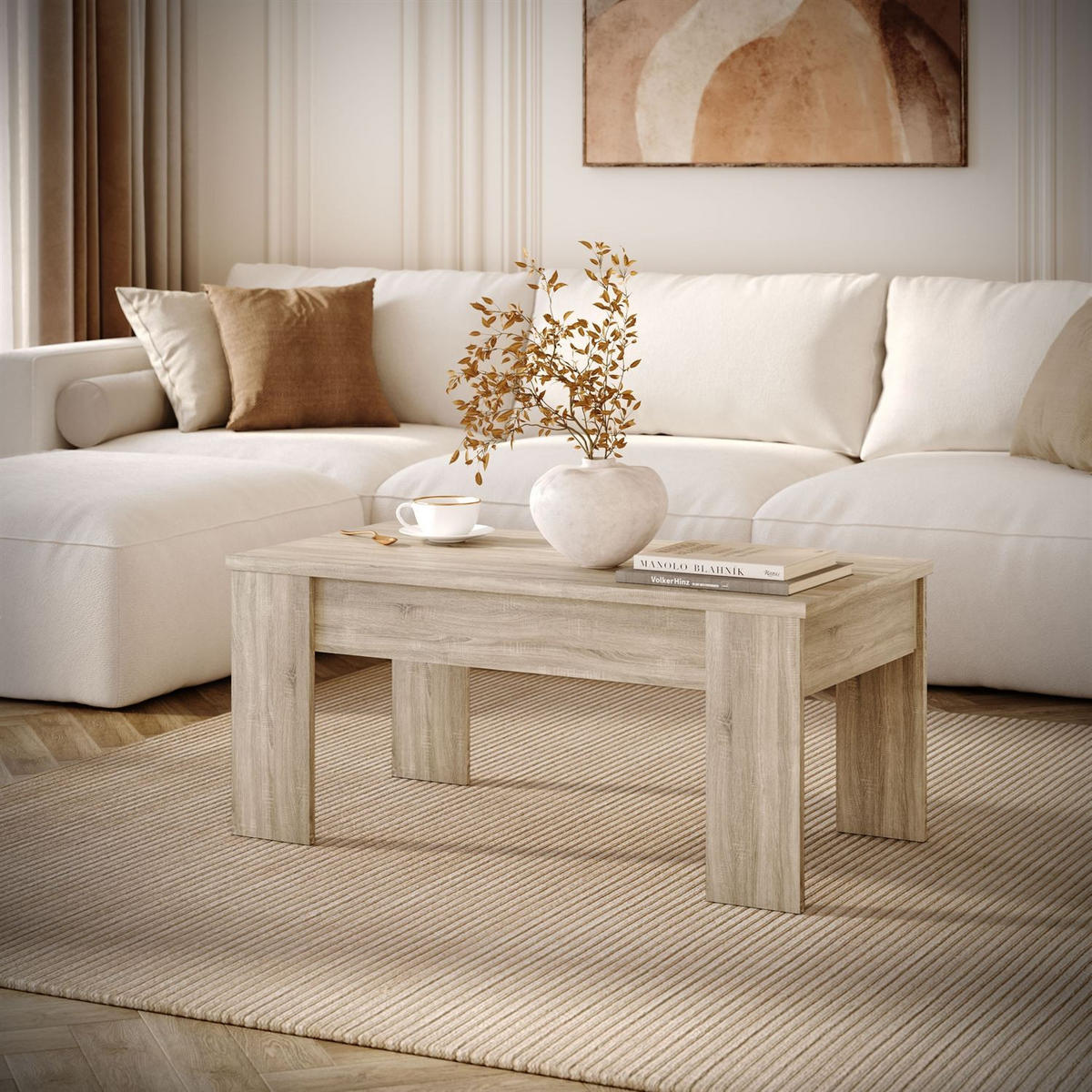 COUCHTISCH APERTO ausklappbar - Sonoma Eiche, Holzwerkstoff (100/45/50cm) - Lookway