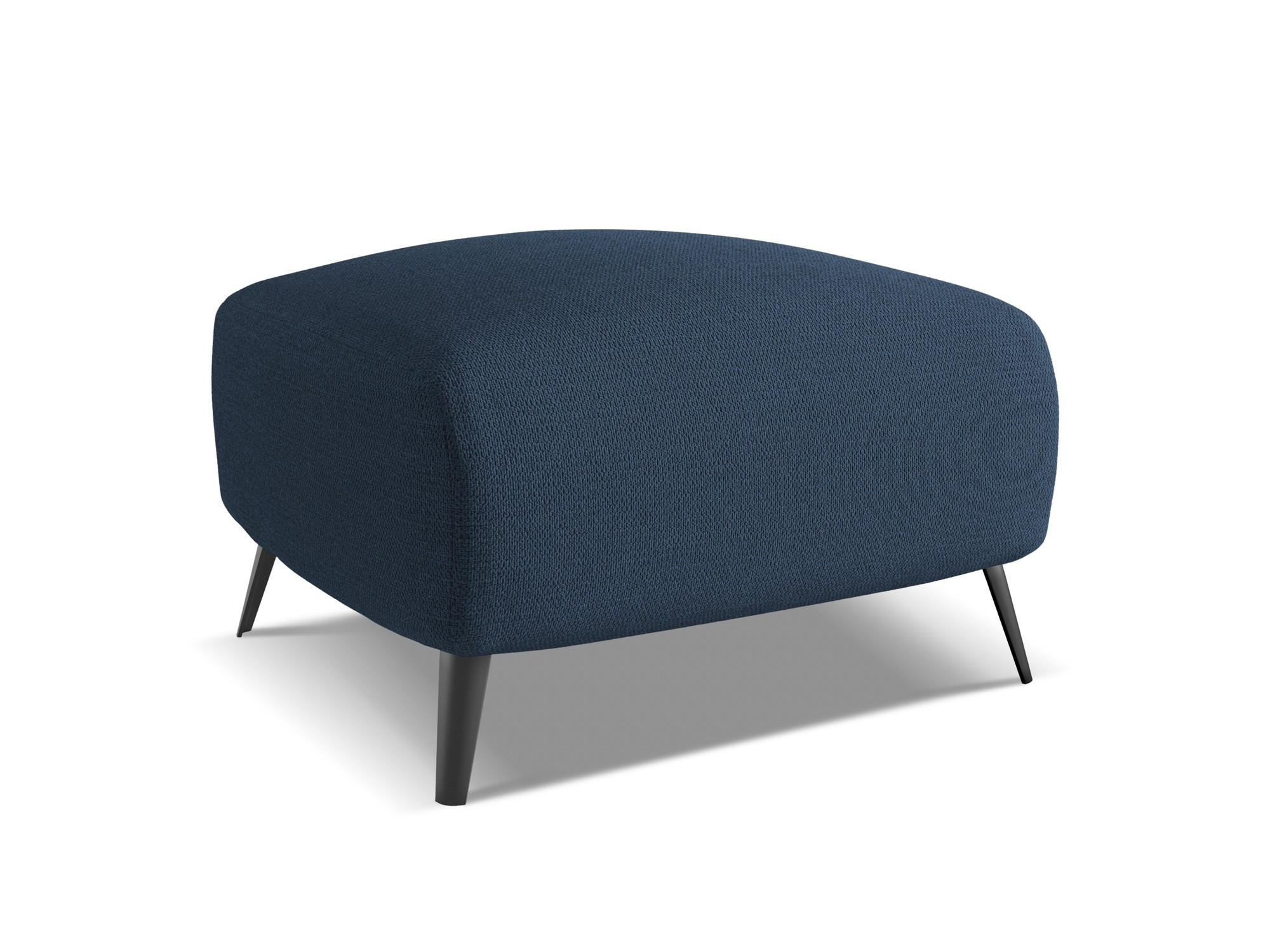 POUF Chenille Stoff Blau - Blau/Schwarz, Textil/Metall (65/44/65cm) - Makamii