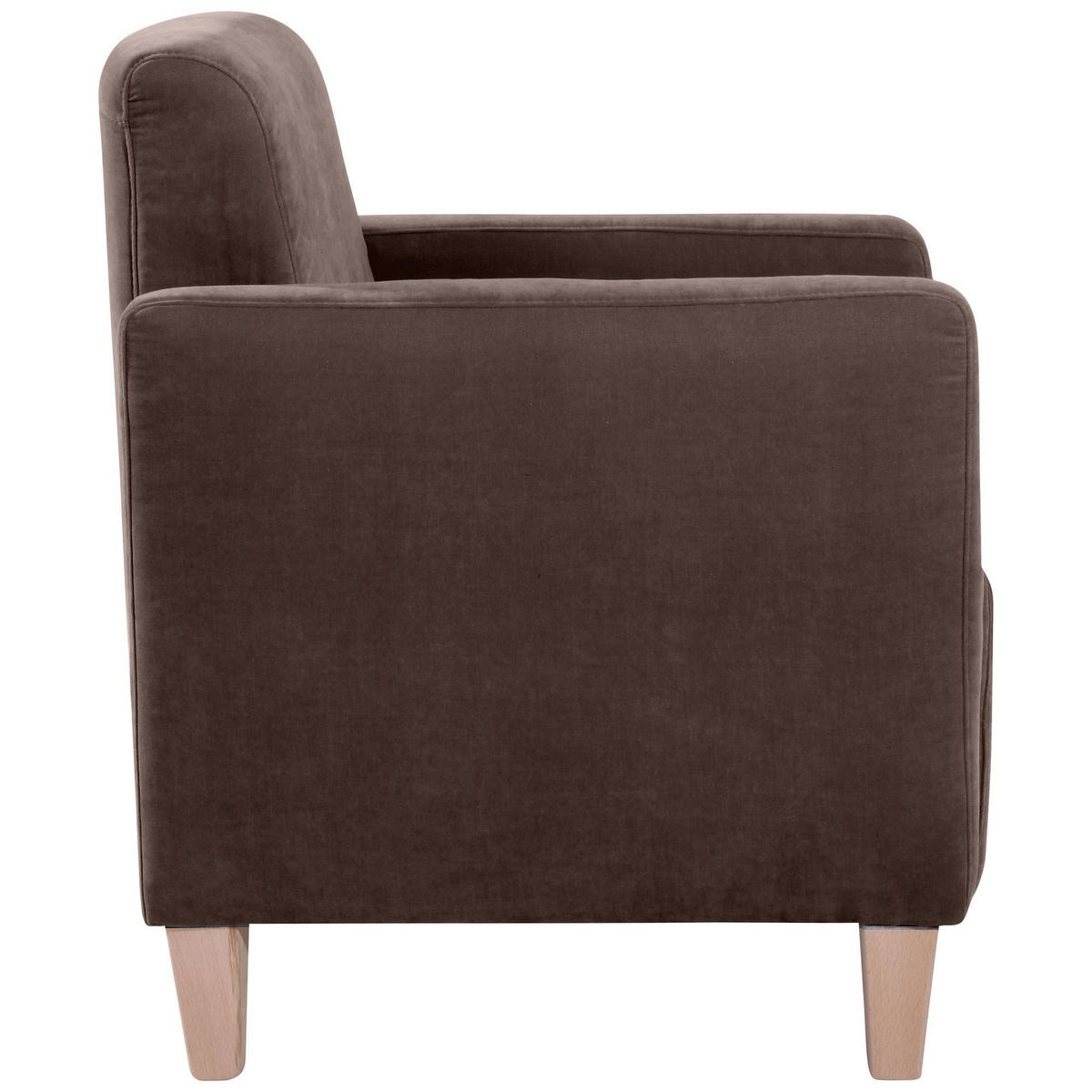 SESSEL Karol Bezug Veloursstoff Buche natur / braun - Braun, Kunststoff (71/81/70cm) - 58aufmkessel