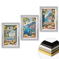 WANDBILDER 3er Set - 20x30 cm Silberner Rahmen - Meerblick, italienische Zitronen - Silberfarben, Kunststoff (20/30cm) - ArtPrintCave