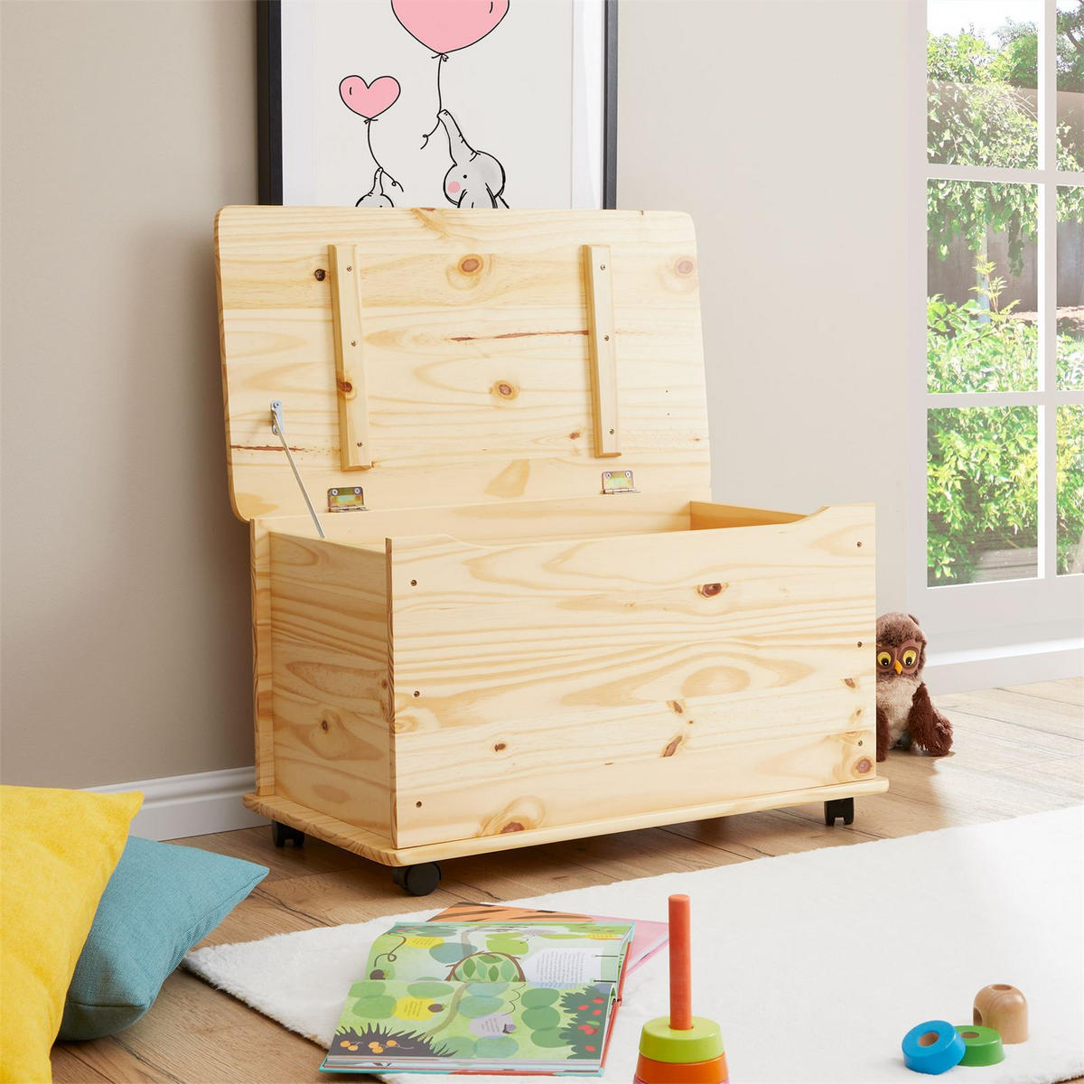 SPIELZEUGTRUHE ELISA - Naturfarben, Holz (73/45/40cm) - IDIMEX