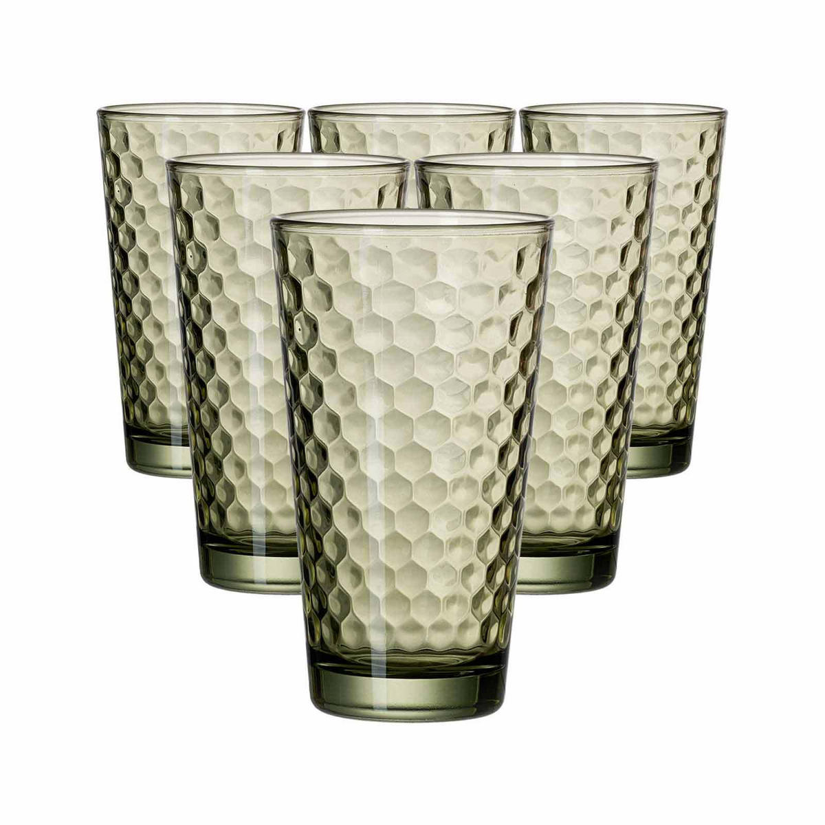 LONGDRINKGLÄSER Favo Oliv 400 ml 6er Set - Olivgrün, Glas (0.4L) - Ritzenhoff Breker