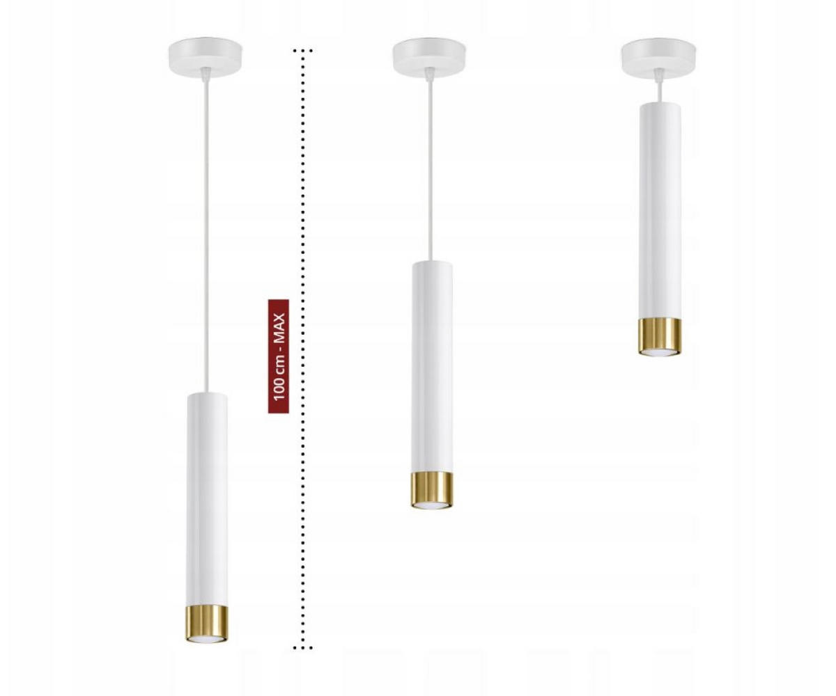 PENDELLEUCHTE Mialno Tube - Goldfarben/Weiß, Metall (8/8/100cm) - kiki design