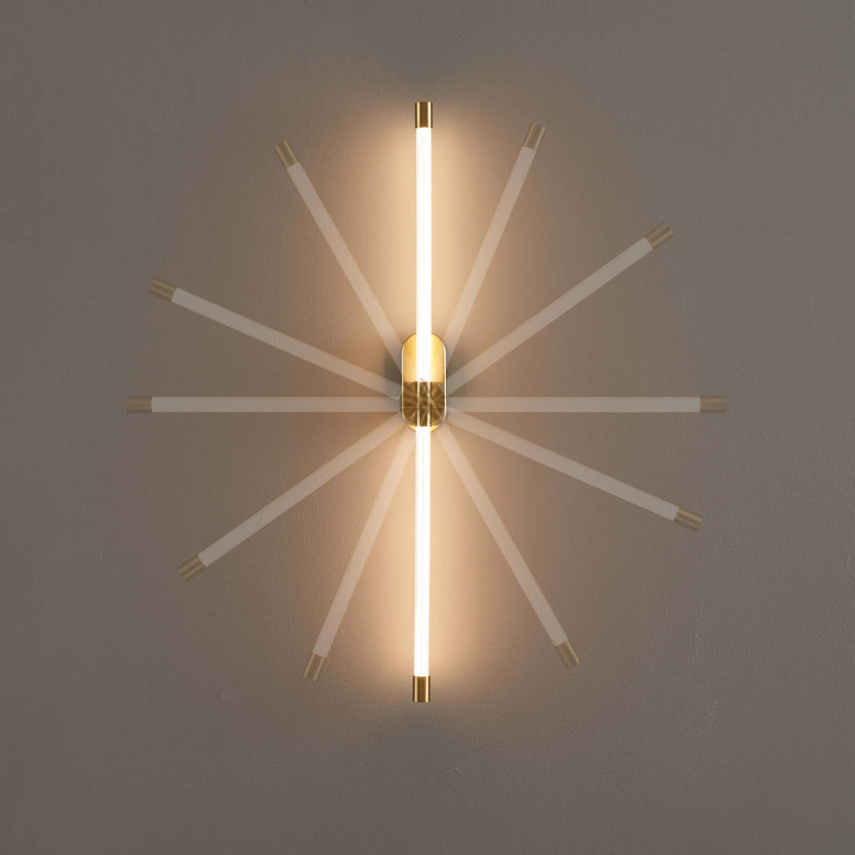 WANDLEUCHTE Natys, Transparent und goldfarben, 80cm - Transparent, Metall (6/80/7cm) - KOSILUM