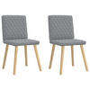ESSZIMMERSTÜHLE 2 Stk. Hellgrau Stoff 45*54*86cm - Grau, Metall (45/86/54cm) - ZMH