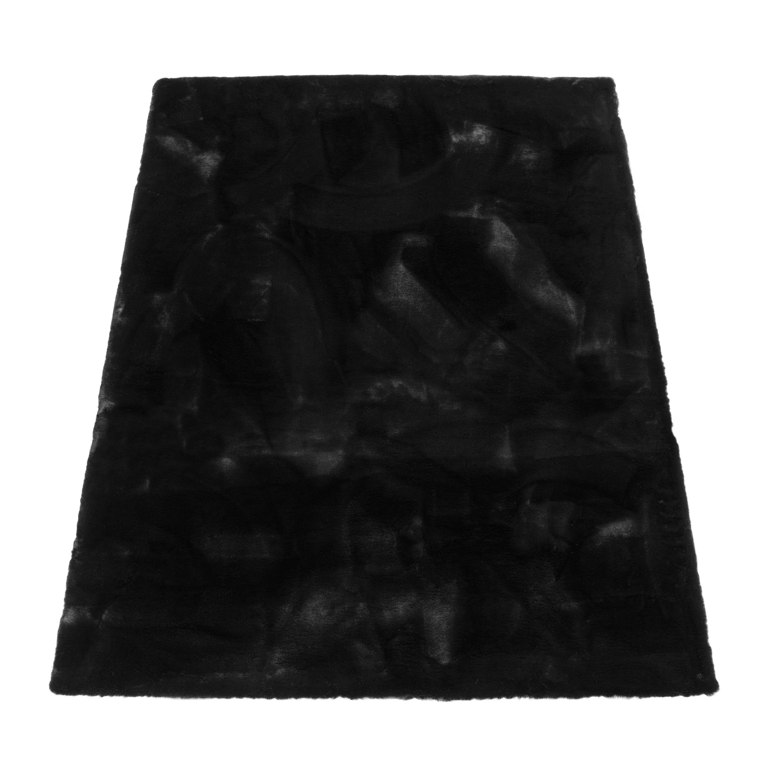 Paco Home Hochflorteppich Schwarz 60x100 cm