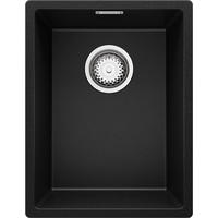 UNTERBAUSPÜLE GRANIT London, 2-er set Schwarz 36/47 cm 1 Becken + Ablauf-Set ab 40er Unterschrank - Chromfarben/Schwarz, Kunststoff (36/20/47cm) - Primagran