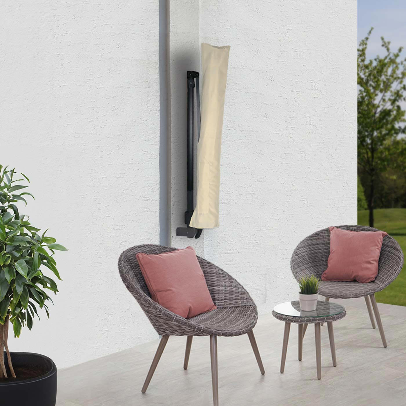 SCHUTZHÜLLE SONNENSCHIRME BIS 3M Beige - Beige, Textil (12/28/160cm) - MCW