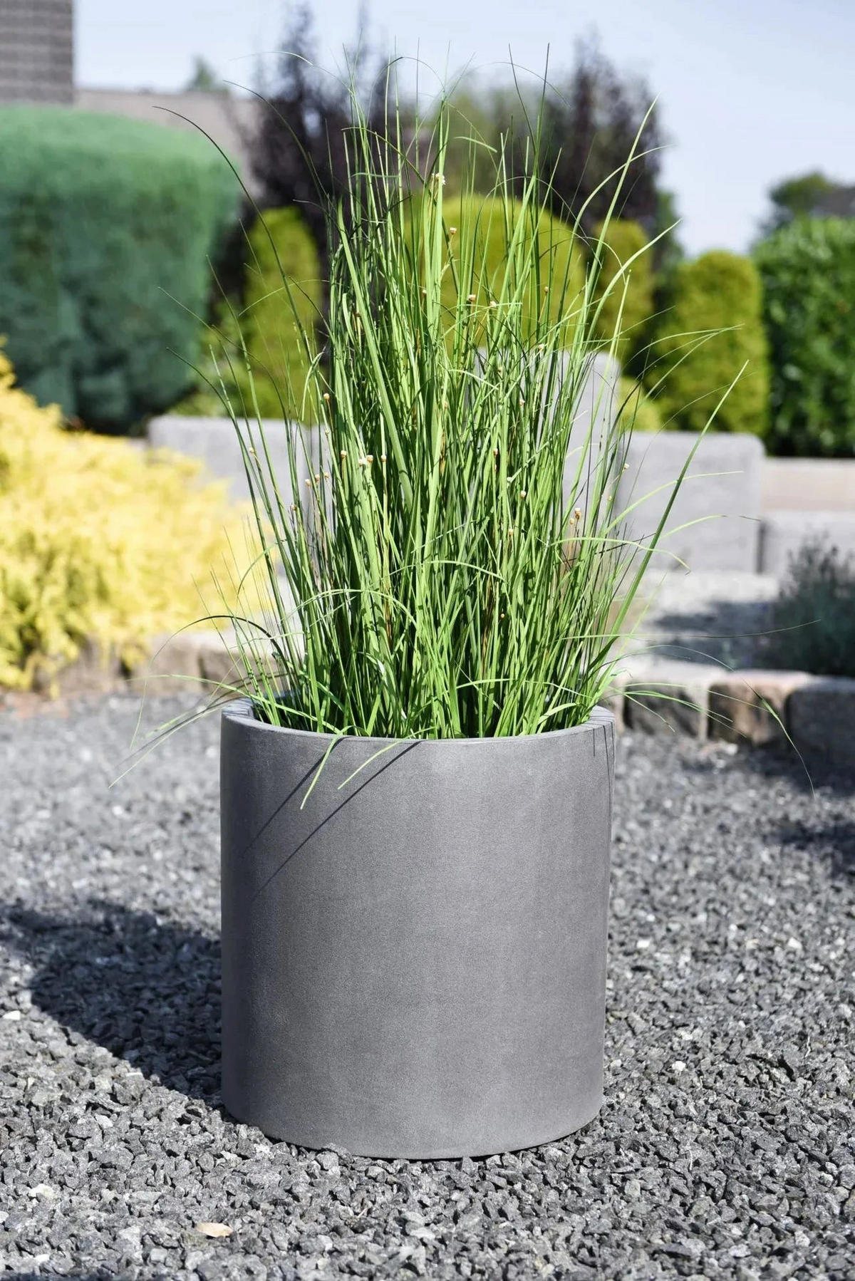 PFLANZTOPF Elvon grau | 43x43 - Grau, Kunststoff (43cm) - aplanta