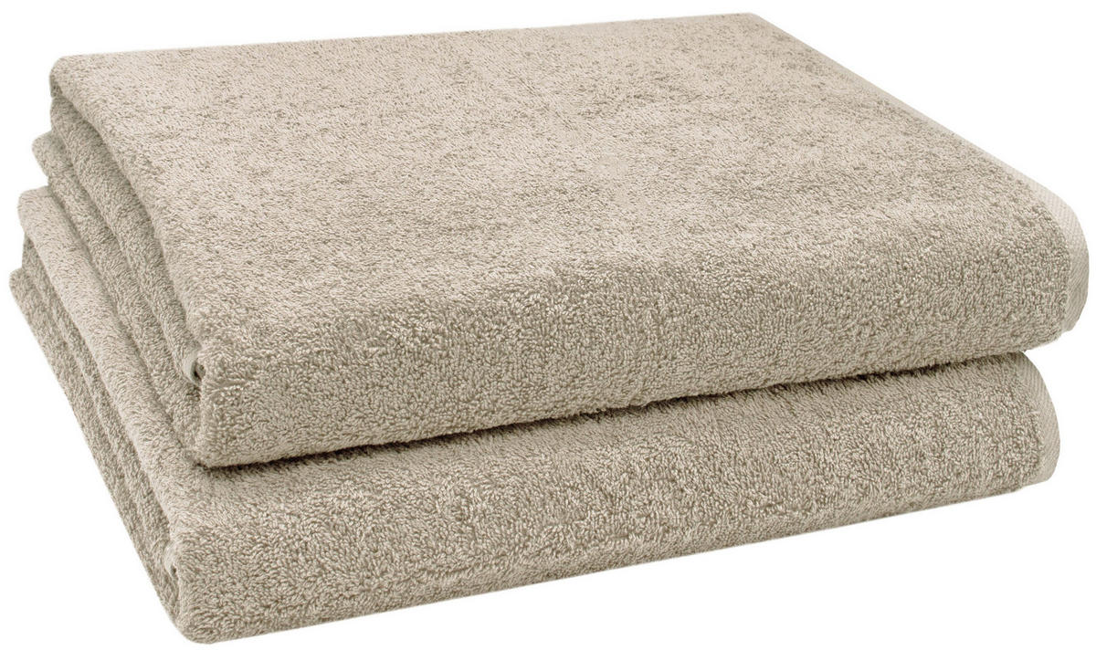 BADETUCH, 2er-Set, 100x150 cm, 100% Baumwolle, Braun - Cappuccino, Textil (100/150cm) - Zollner