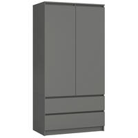 KLEIDERSCHRANK Graphit Grau 180/90/51 - Graphitfarben, Holzwerkstoff (90/180/51cm) - RAUMHIRSCH FURNITURE