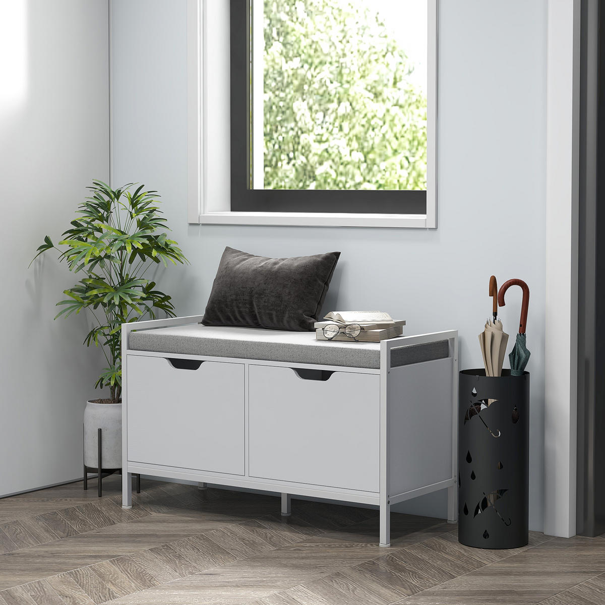 KONSOLENTISCH Weiß Melamin in Holzoptik Polyester 1 Stück - Weiß, Kunststoff (84/35/50cm) - GiPP