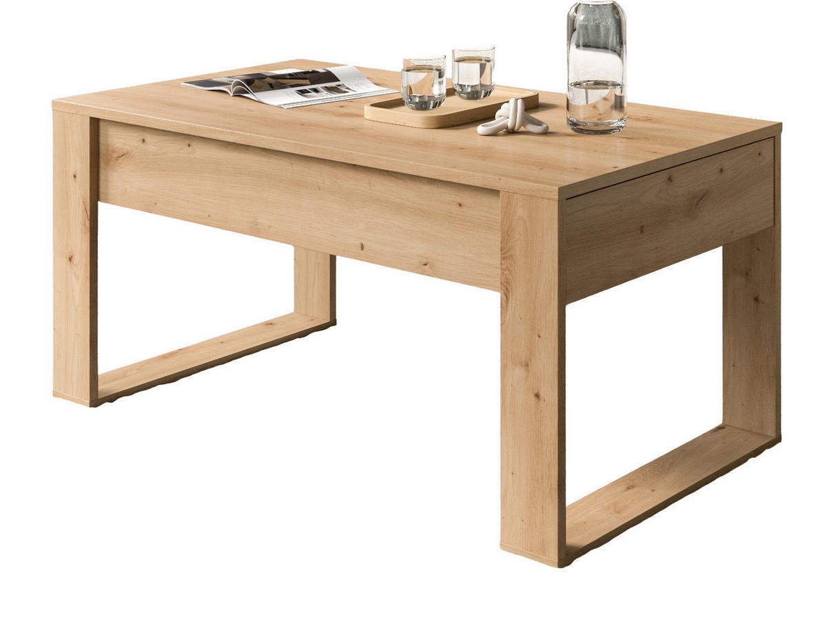 COUCHTISCH Eiche Artisan, Beistelltisch mit 2x Schubkasten, 110 x 60 cm Jonte - Eiche Artisan, Holzwerkstoff (110/60/53cm) - Inn.Furn