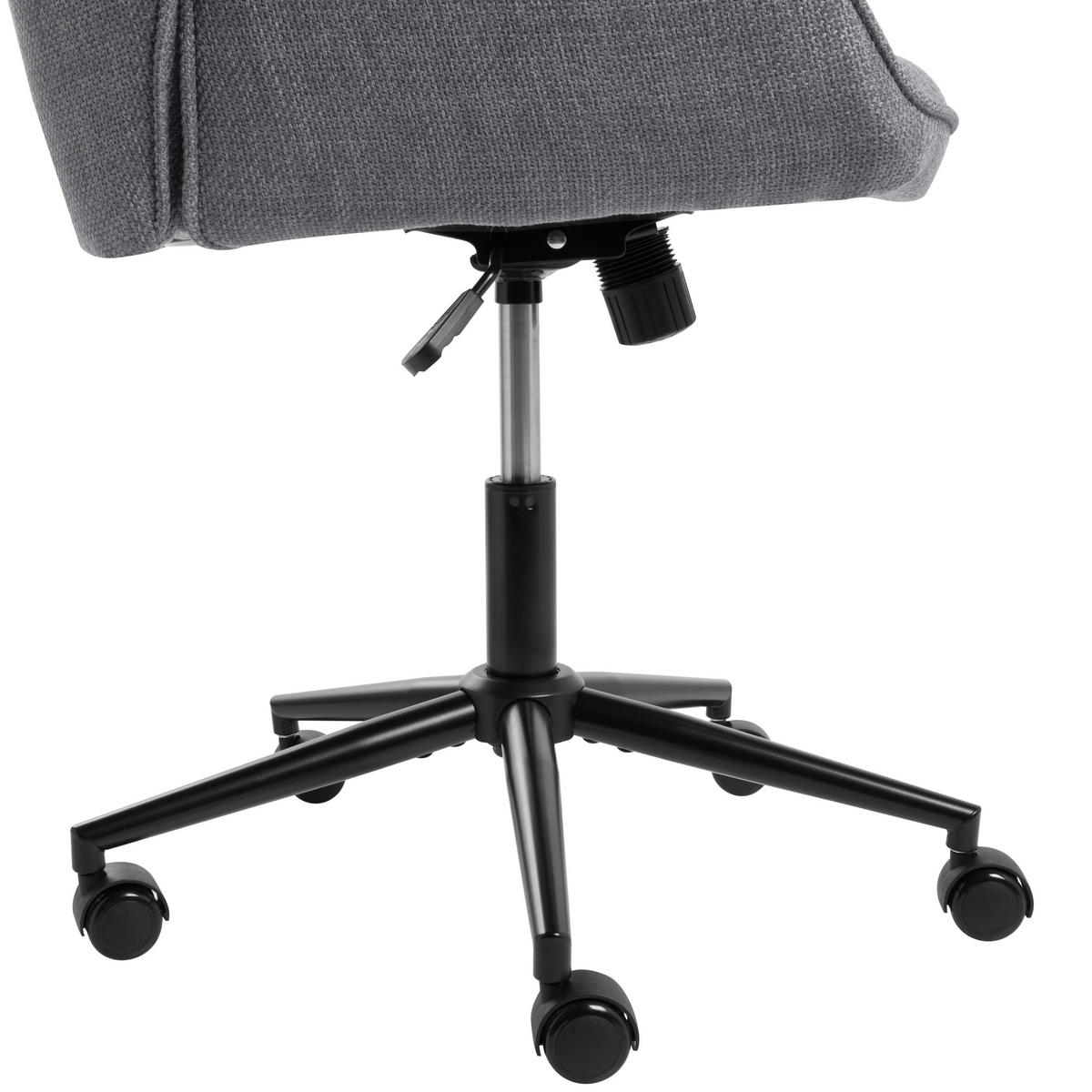 BÜROSTUHL Kunstleinen Dunkelgrau Castile - Dunkelgrau, Textil (64/96/64cm) - Beliani