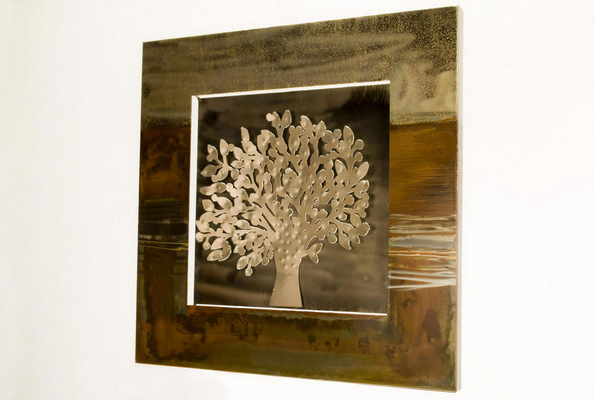 WANDDEKO Braun 55/55 cm - Braun, Metall (2.5/55/4cm) - KUNSTLOFT