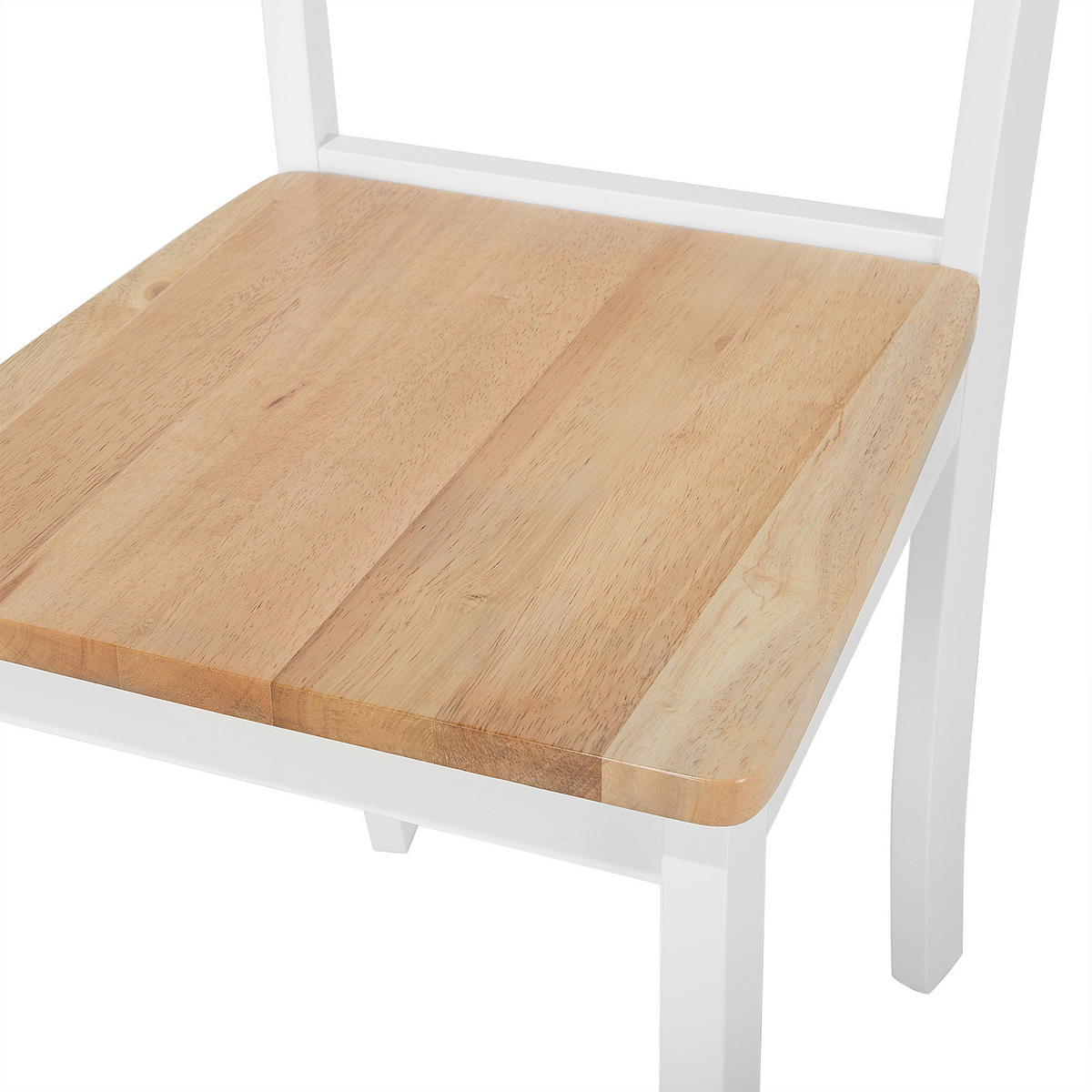 JÍDELNÍ ŽIDLE sada 2 ks Kaučukovníkové dřevo světle hnědá/bílá Georgia - bílá/světle hnědá, dřevo (40/89/50cm) - Beliani