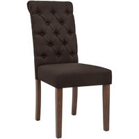 STUHL Stoff Braun - Walnussfarben/Braun, Holz/Textil (45/98/63cm) - CLP