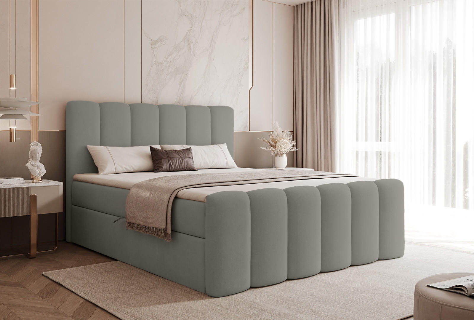 BOXBETT Perrone 200x200 cm, Dunkelgrau - Dunkelgrau, Textil (200/200cm) - Fedve