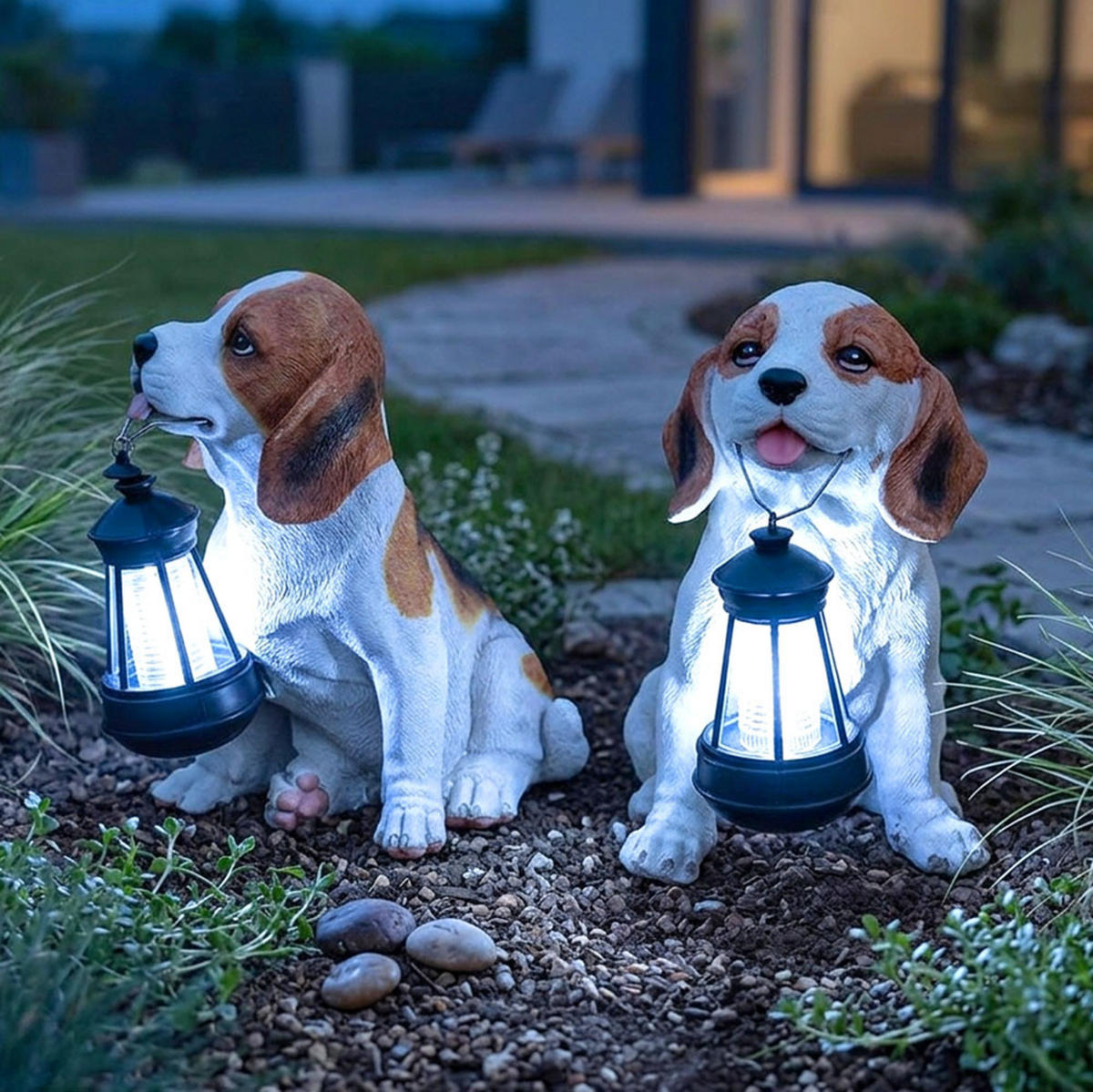 LED AUSSENLEUCHTE Hund Bunt 2er Set - Multicolor, Kunststoff (24.2/18/26cm) - Globo Lighting
