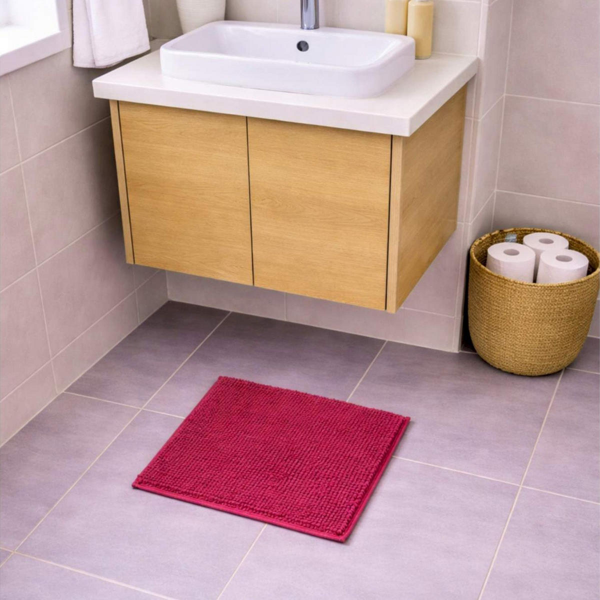 BADEMATTE PARIS - Beere, Textil (45/45cm) - WohnDirect