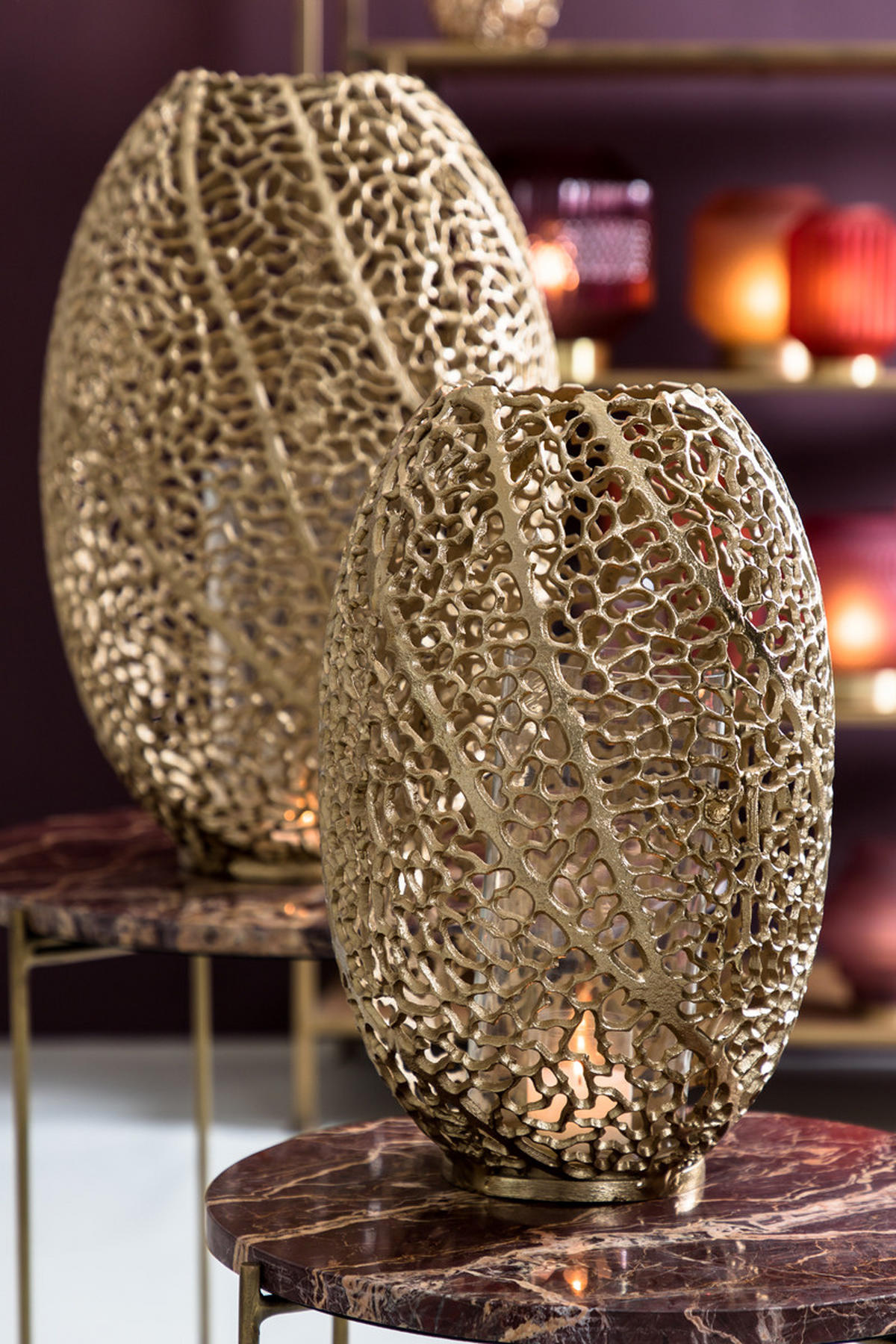 WINDLICHT Sinula Gold Ø33/51 cm - Goldfarben, Metall (33/51/33cm) - Light & Living