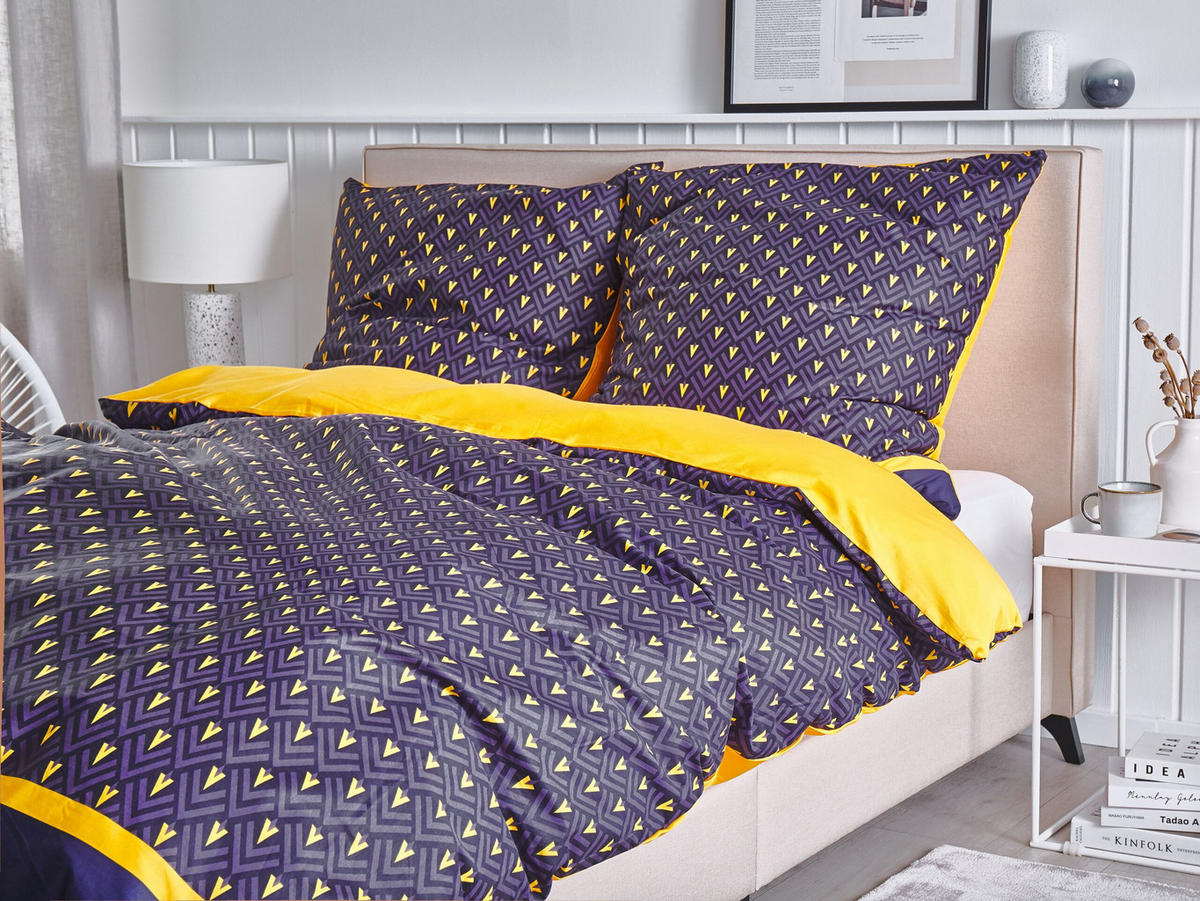 BETTWÄSCHE SET Wallingford 155x220 cm - Blau, Textil (155/220cm) - Beliani