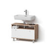 WASCHBECKENUNTERSCHRANK Fucino Sonoma/Weiß 80.2 x 54 cm mit Schublade - Weiß/Sonoma Eiche, Holzwerkstoff (80.2/54/32cm) - Livinity®