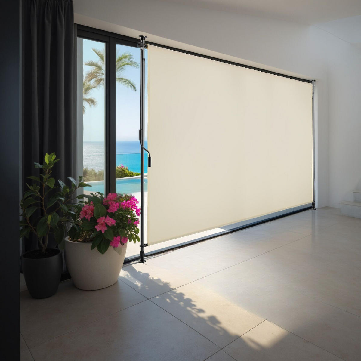 KLEMMMARKISE Taija, leichtgängige Handkurbel, beige - Beige, Kunststoff (208/310cm) - tectake