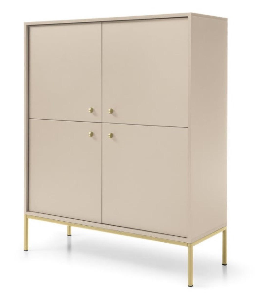 KOMMODE Beige MONAKO MK104 Mit Goldfarbenem Gestell - Beige, Holzwerkstoff (103.5/125.5/39cm) - Sepro Meble