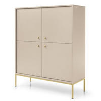 KOMMODE Beige MONAKO MK104 Mit Goldfarbenem Gestell - Beige, Holzwerkstoff (103.5/125.5/39cm) - Sepro Meble
