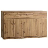 SIDEBOARD DE-37719 mit 3 Türen und 3 Schubladen Holzfarbe - Naturfarben, Holzwerkstoff (135/81/40cm) - ComfortXL