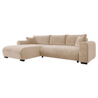 ECKSOFA Merkos - Hellbraun/Schwarz, Holz/Textil (285/188cm) - MIRJAN24