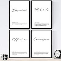 POSTER Set mit 4 Worten auf Französisch A4 Rahmenlos - Klar, Papier (29.7/3cm) - Nacnic