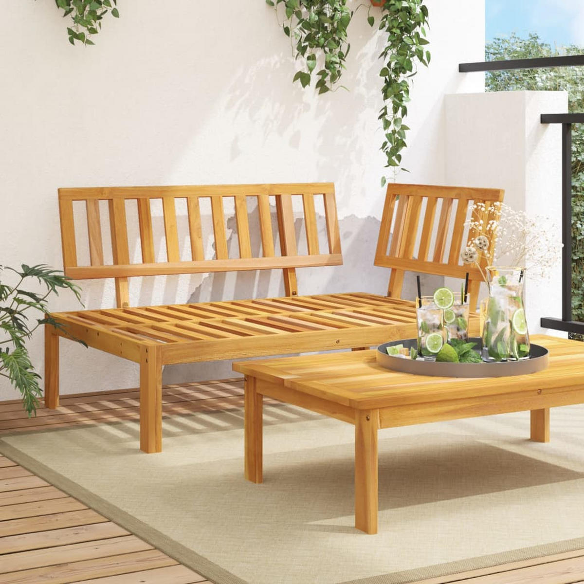 GARTEN-ECKSOFA Aus Paletten Massivholz Akazie - Braun, Holz (92/69/133cm) - vidaXL