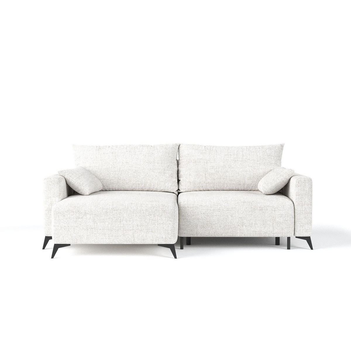ROHOVÁ SEDAČKA NUVIO, textil, Krémová - černá/krémová, kov/dřevo (239/148cm) - AltaBeds