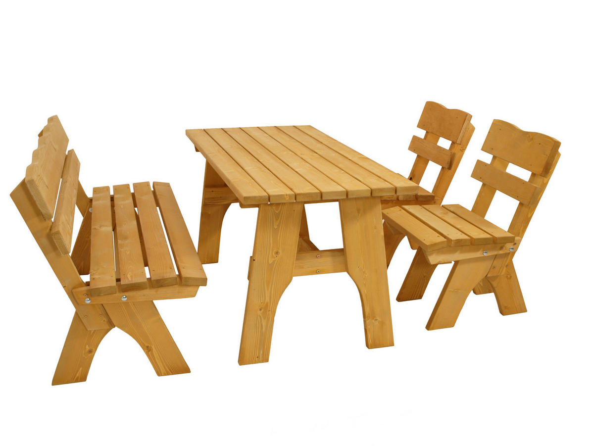GARTEN-GARNITUR Drieburg 150cm aus Kiefer massiv 4tlg. - Braun, Holz - TPFGarden