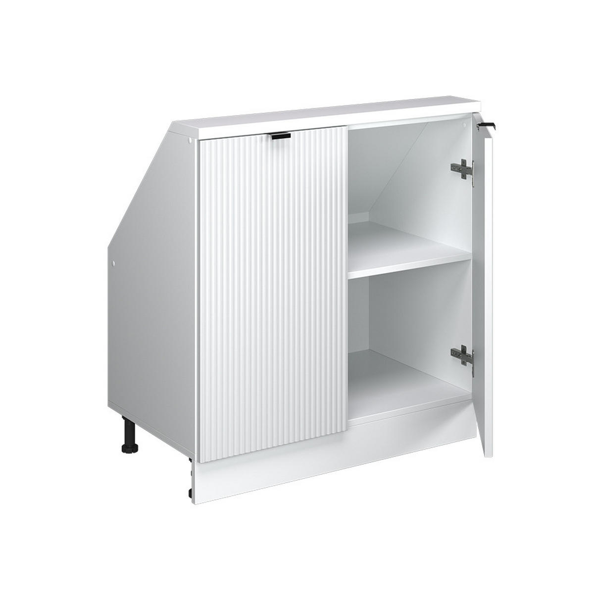 DACHSCHRÄGENSCHRANK Rion Weiß Riffel 80 x 81.6 cm mit 2 Türen - Weiß, Holzwerkstoff (80/81.6/46cm) - Vicco