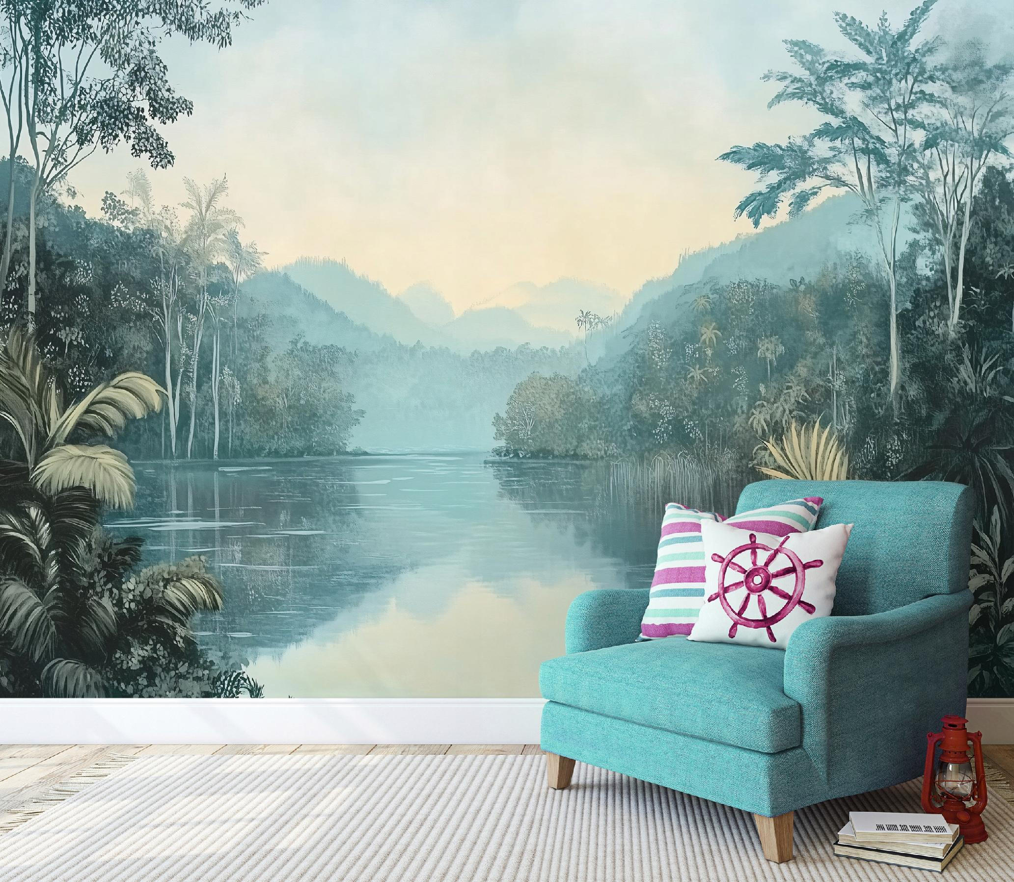 FOTOTAPETE Wald Natur Vlies Tapete Wohnzimmer Schlafzimmer 350x250 - Grün, Papier (350/250cm) - Wallarena