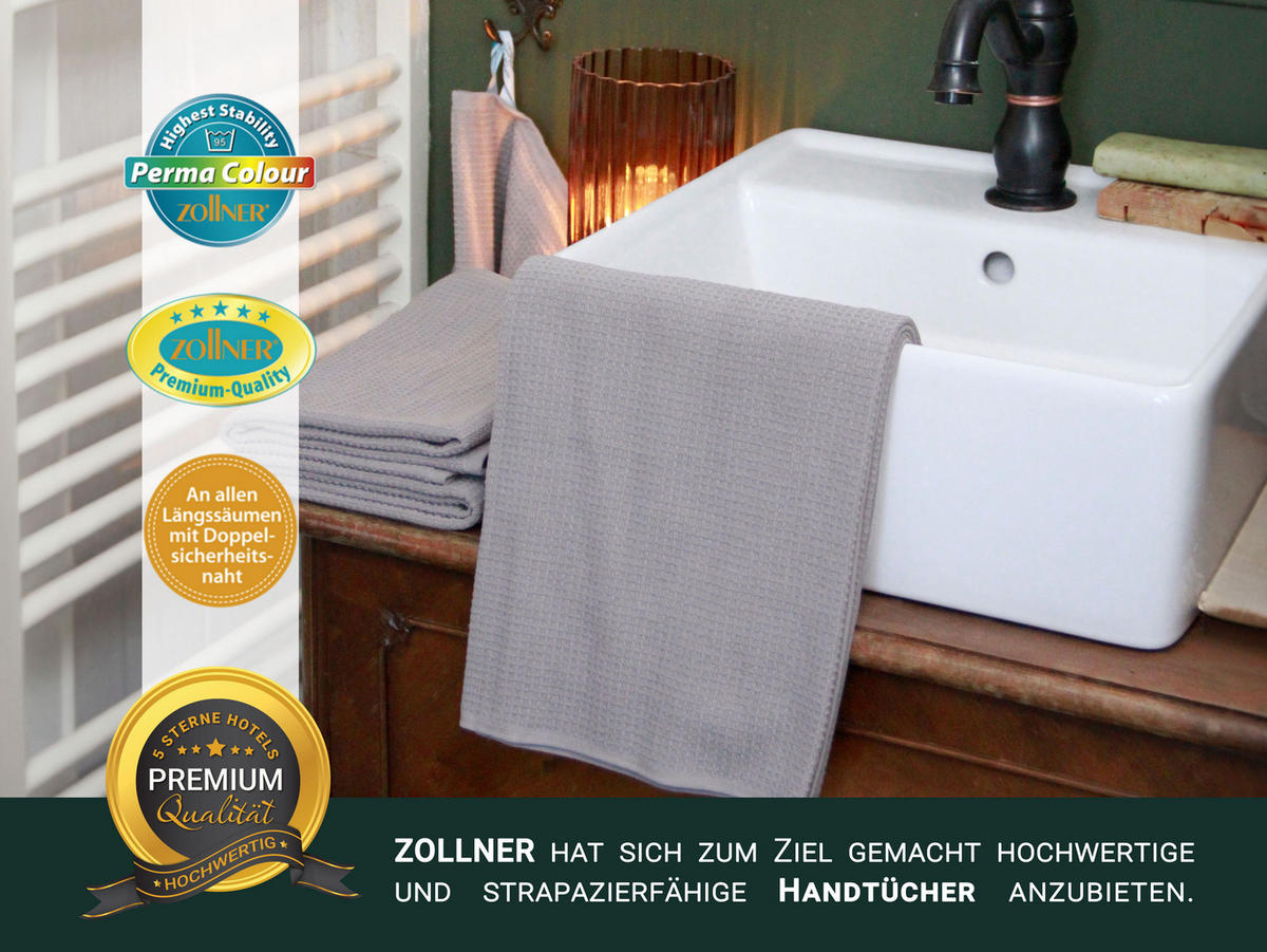 HANDTÜCHER, 6er-Set, 50x70 cm, 100% Baumwolle, Grau - Grau, Textil (50/70cm) - Zollner