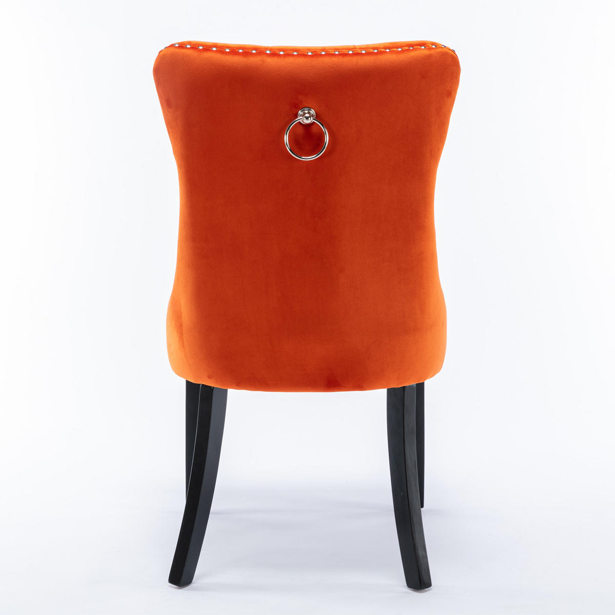 ESSZIMMERSTUHL 2er-Set aus Samt mit Nagelkopfbesatz, Orange - Orange, Textil (65/95/50cm)