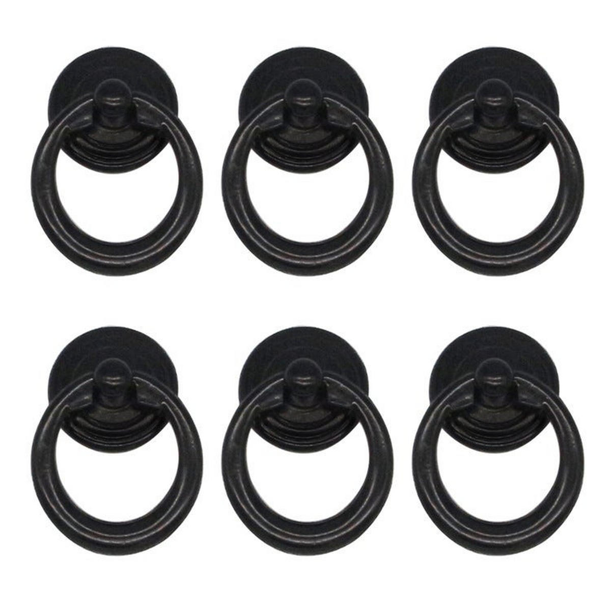 SCHRANKKNOPF Schwarz 10er-Set - Schwarz, Metall (3.6/2/4.4cm)