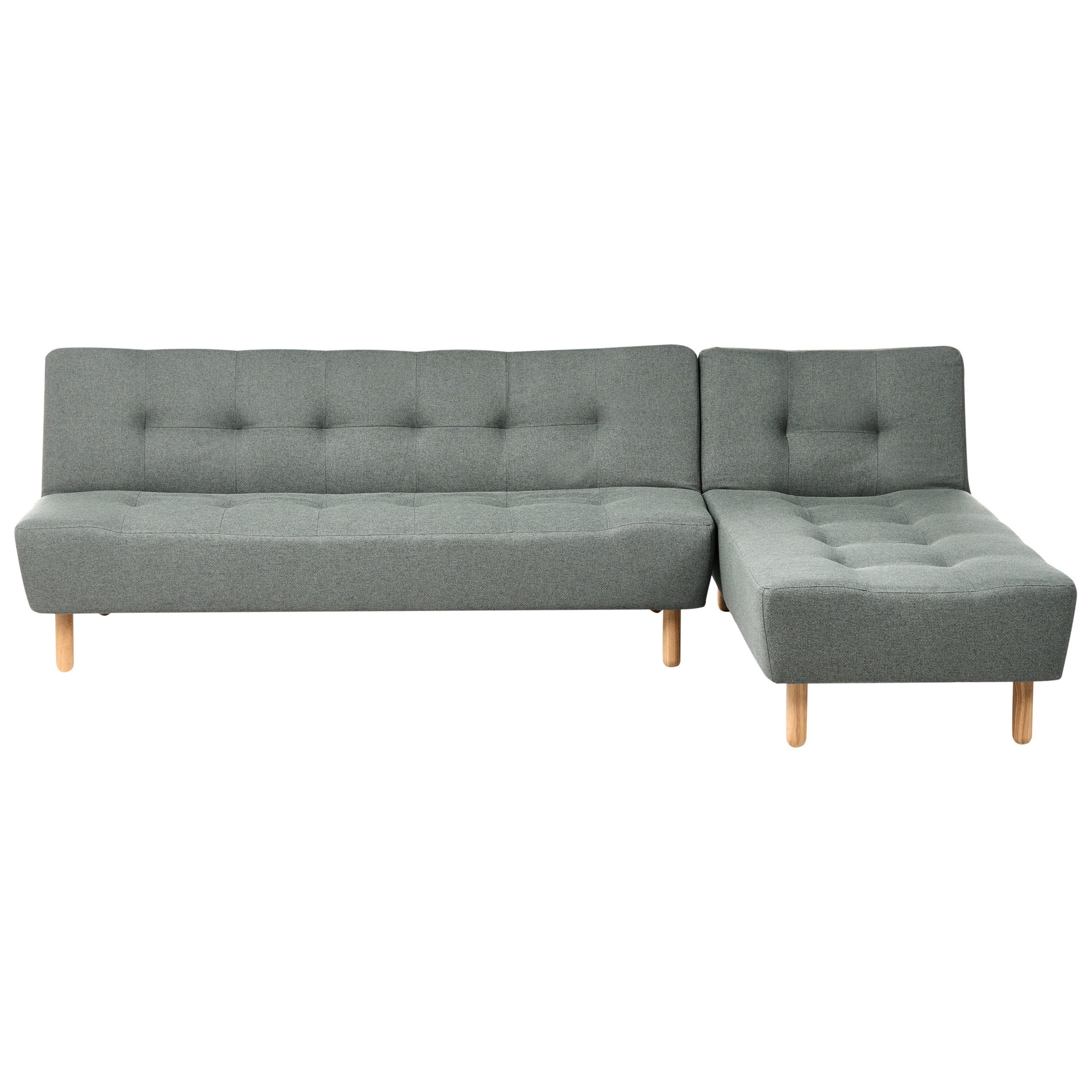 ECKSCHLAFSOFA Modul 4-Sitzer Stoff Grün linksseitig Alsten - Braun/Grün, Textil (258/161cm) - Beliani