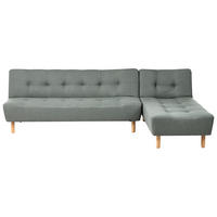 ECKSCHLAFSOFA Modul 4-Sitzer Stoff Grün linksseitig Alsten - Braun/Grün, Textil (258/161cm) - Beliani