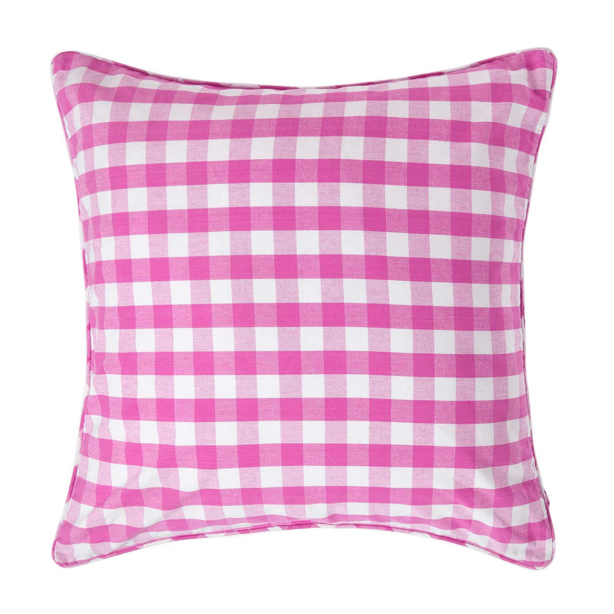KISSENHÜLLE Karo-Muster 60/60 cm, 100% Baumwolle - Rosa, Textil (60/60cm) - Homescapes