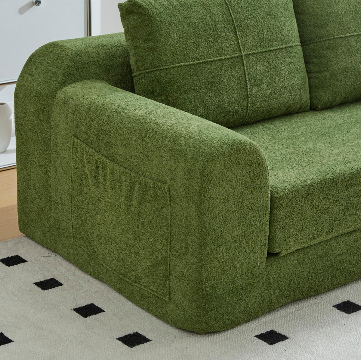 SCHLAFSOFA 2-in-1 klappbar 179 x 95 x 79 cm Army Green - Grün, Holzwerkstoff (178/61.5/76cm) - Meubliv