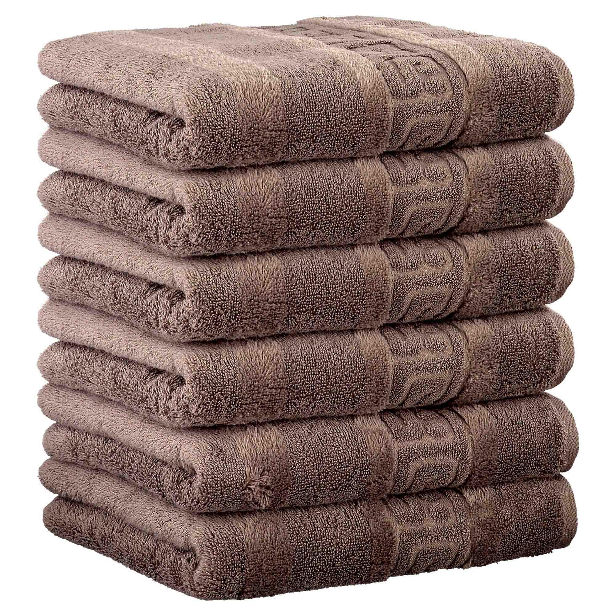 GÄSTETUCH 6er Pack 100% Baumwolle, Walnuss, 30 x 50 cm - Braun, Naturmaterialien (30/40cm) - Cawoe